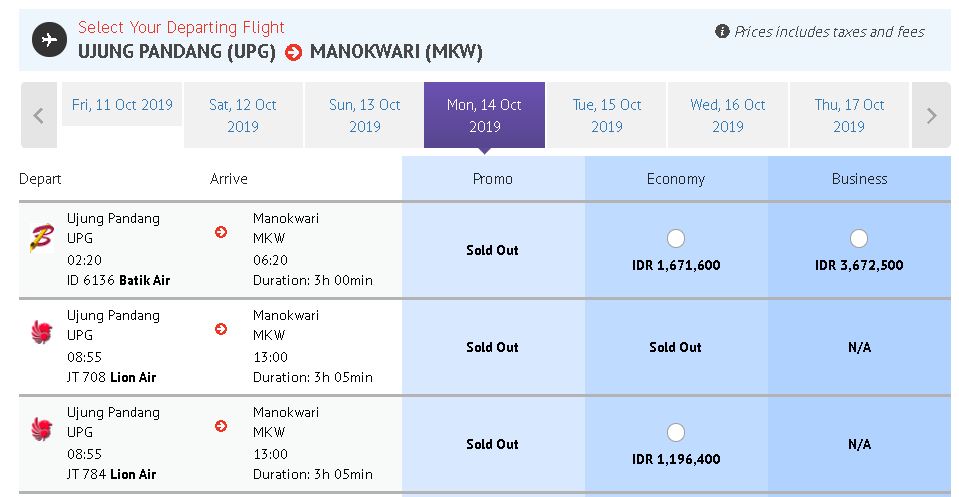 Lion Air Terbangi Makassar Manokwari, Ini Harga Tiketnya!