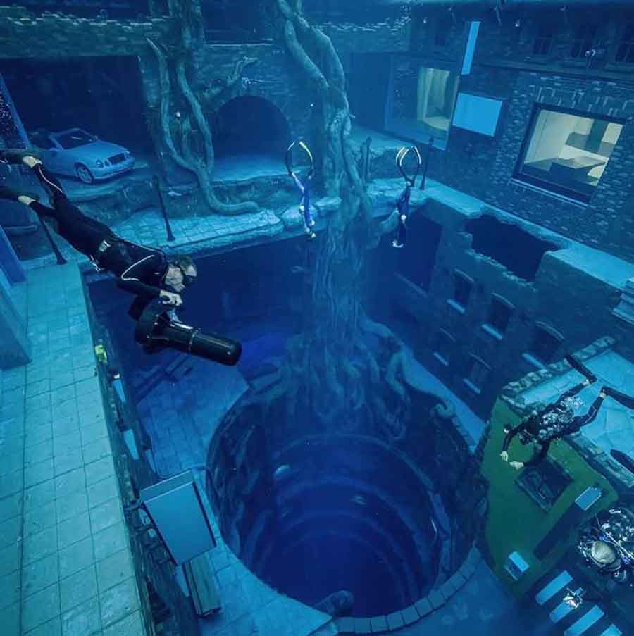 deep dive dubai @deepdivedubai - kolam renang terdalam untuk menyelam di dunia